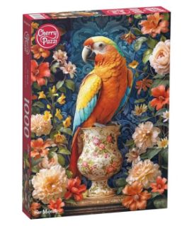 Obrázek z Puzzle CHERRY papoušek s vázou 1000 dílků 